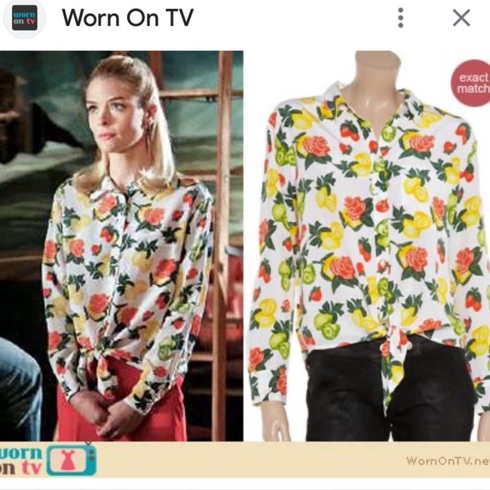 Equipment 100% Silk Fruit Print Blouse